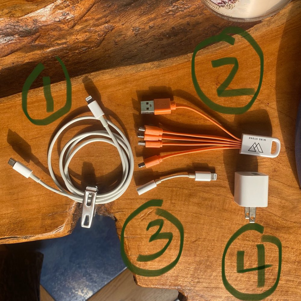 Apple iphone/ipad charging cables, adapters, usb wall charger bundle